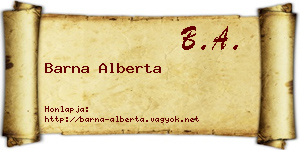 Barna Alberta névjegykártya