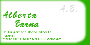 alberta barna business card